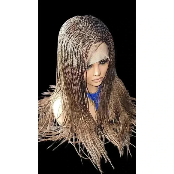 Premium Hand-Braided Wig Full Lace Wig Color #30 micro million braids - Picture 13 of 15